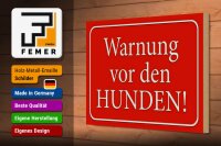Holzschild Hinweis 30x20cm Warnung vor den Hunden