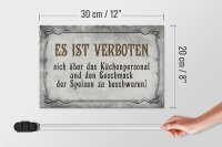 Holzschild Spruch 30x20cm verboten über Küchenpersonal