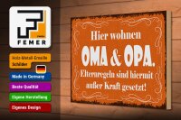 Holzschild Spruch 30x20cm hier wohnen Oma & Opa