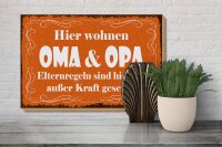 Holzschild Spruch 30x20cm hier wohnen Oma & Opa