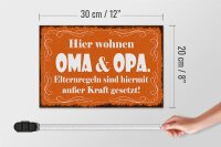 Holzschild Spruch 30x20cm hier wohnen Oma & Opa