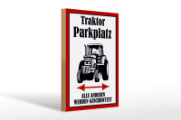 Holzschild Parken 20x30cm Traktor Parkplatz links rechts