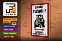 Holzschild Parken 20x30cm Traktor Parkplatz links rechts