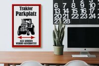 Holzschild Parken 20x30cm Traktor Parkplatz links rechts