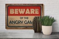 Holzschild Hinweis 30x20cm beware of the angry gamer