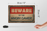 Holzschild Hinweis 30x20cm beware of the angry gamer