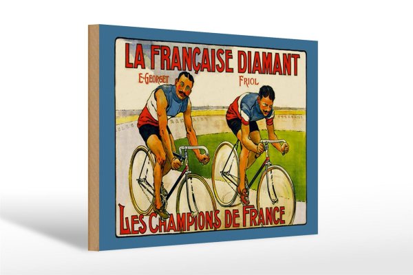 Holzschild Retro 30x20cm Fahrrad la francaise Diamant