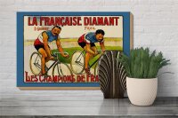 Holzschild Retro 30x20cm Fahrrad la francaise Diamant