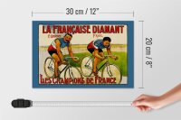 Holzschild Retro 30x20cm Fahrrad la francaise Diamant