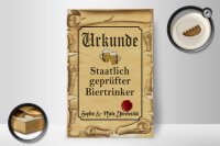 Holzschild Bier 20x30cm Urkunde geprüfter Biertrinker
