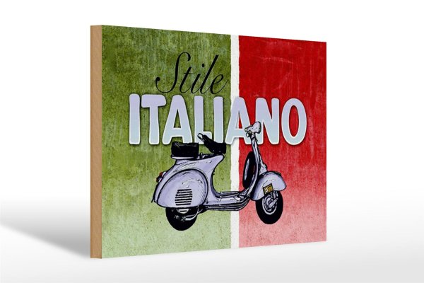 Holzschild Mofa 30x20cm Stile Italiano Italien Scooter