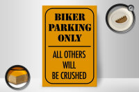 Holzschild Parken 20x30cm biker parking only all others