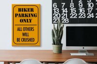 Holzschild Parken 20x30cm biker parking only all others