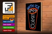 Holzschild Getränke 20x30cm Coke with ice Reklame