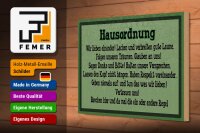 Holzschild Spruch 30x20cm Hausordnung wir lieben einander