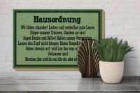 Holzschild Spruch 30x20cm Hausordnung wir lieben einander