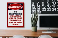Holzschild Hinweis 20x30cm Warning no trespassing