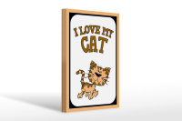 Holzschild Spruch 20x30cm Katze i love my Cat