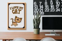 Holzschild Spruch 20x30cm Katze i love my Cat