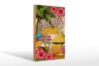 Holzschild Hawaii 20x30cm Aloha Tiki Bar good times great