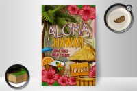 Holzschild Hawaii 20x30cm Aloha Tiki Bar good times great
