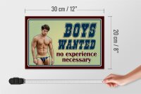 Holzschild Pinup 30x20cm Boys wanted no experience