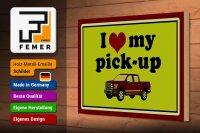 Holzschild Auto 30x20cm i love my pick-up Geländewagen
