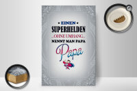 Holzschild Spruch 20x30cm Superhelden ohne Umhang PAPA