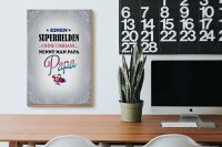 Holzschild Spruch 20x30cm Superhelden ohne Umhang PAPA