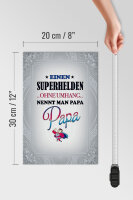 Holzschild Spruch 20x30cm Superhelden ohne Umhang PAPA