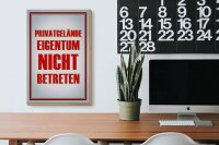 Holzschild Hinweis 20x30cm Privatgelände Eigentum nicht