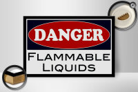 Holzschild Hinweis 30x20cm Danger flammable liquids