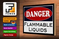 Holzschild Hinweis 30x20cm Danger flammable liquids
