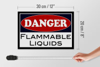 Holzschild Hinweis 30x20cm Danger flammable liquids