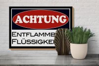 Holzschild Hinweis 30x20cm Achtung entflammbare Flüssigkeiten