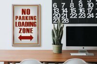 Holzschild Hinweis 20x30cm No Parking loading Zone