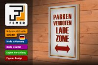 Holzschild Hinweis 20x30cm Parken verboten Ladezone