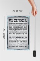 Holzschild Spruch 20x30cm wir Dorfkinder Hausaufgaben Bus