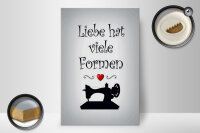Holzschild Spruch 20x30cm Nähen Liebe hat viele Formen