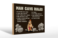 Holzschild Spruch 30x20cm man cave rules Männer Regeln