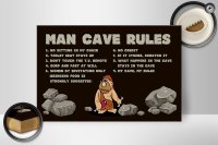 Holzschild Spruch 30x20cm man cave rules Männer Regeln