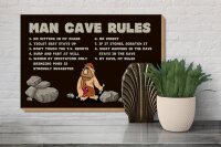 Holzschild Spruch 30x20cm man cave rules Männer Regeln