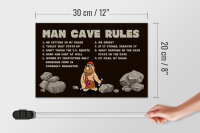 Holzschild Spruch 30x20cm man cave rules Männer Regeln