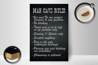 Holzschild Spruch 20x30cm man cave rules Männer Regeln