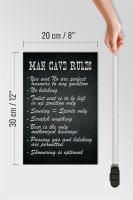 Holzschild Spruch 20x30cm man cave rules Männer Regeln