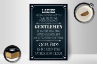 Holzschild Spruch 20x30cm Ladies Gentlemen Badezimmer