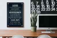 Holzschild Spruch 20x30cm Ladies Gentlemen Badezimmer