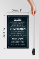 Holzschild Spruch 20x30cm Ladies Gentlemen Badezimmer