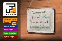 Blechschild Spruch 18x12cm wenn man will findet man Wege