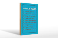 Holzschild Spruch 20x30cm Office Rules Office Regeln